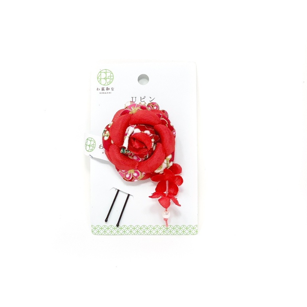 Japanese Upin - Hair Pin with Fabric Flower